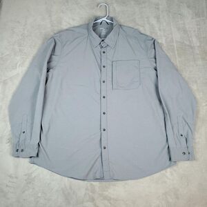 Swiss Tech Men Size 2XL Gray Long Sleeve Performance Button Down Shirt